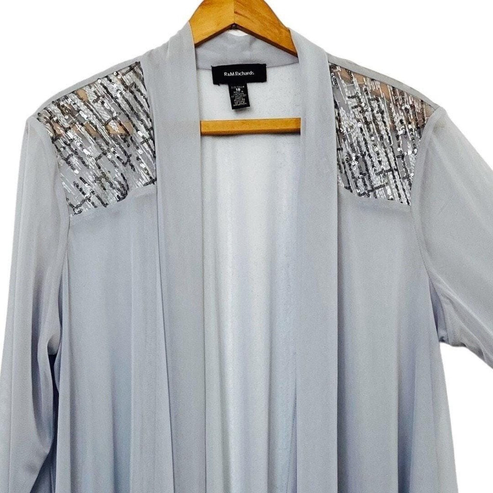R&M Richards Women’s Sheer Fairygrunge Duster Blazer Sequined Long Line 18W - Picture 4 of 10